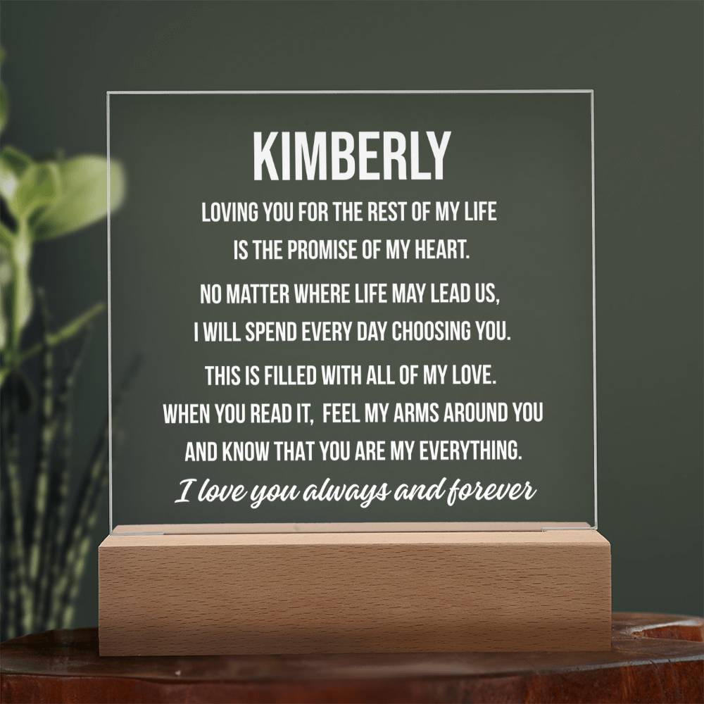 "Loving You..." Personalized Name Lighted Acrylic Plaque