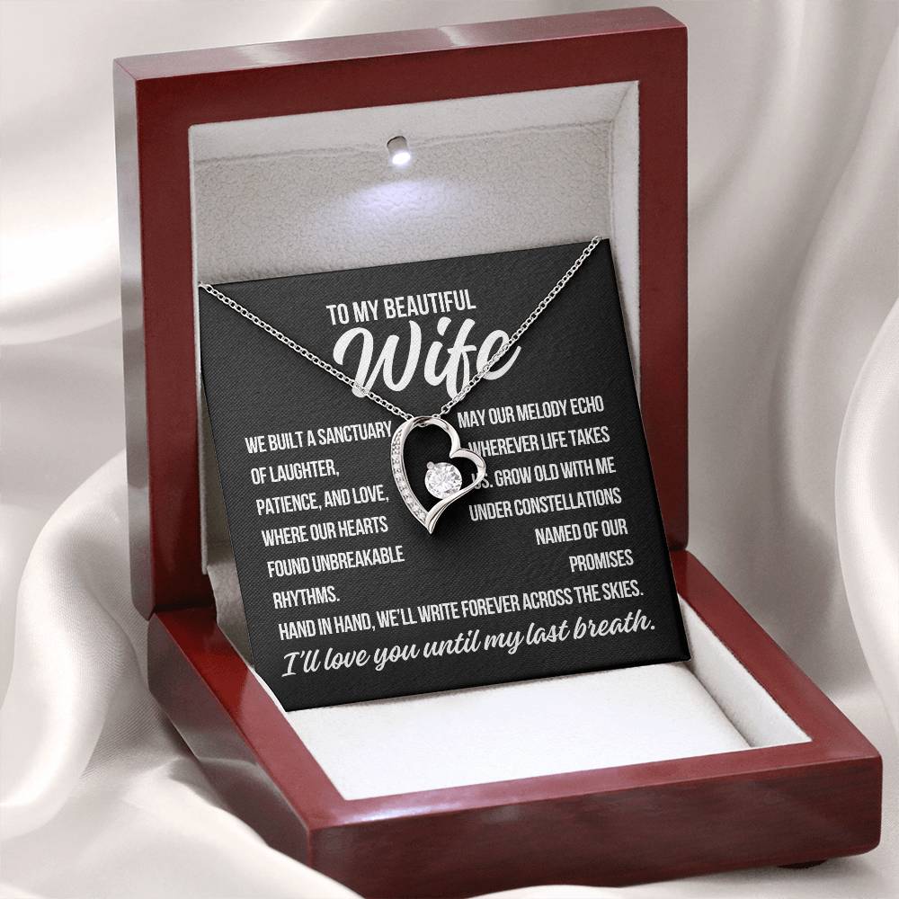 To My Wife "We Built a Sanctuary.." Forever Love Necklace