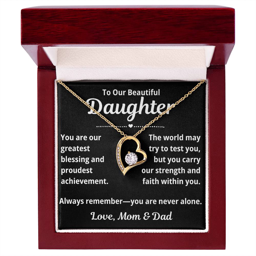 To Our Daughter "You Are Our Greatest Blessing.." Forever Love Necklace