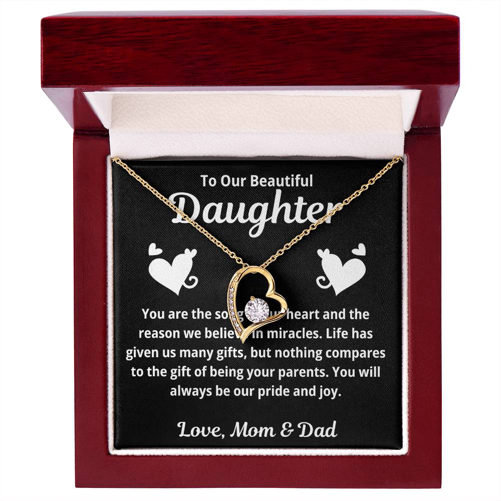 To Our Daughter "You Are The Song in Our Heart.." Forever Love Necklace