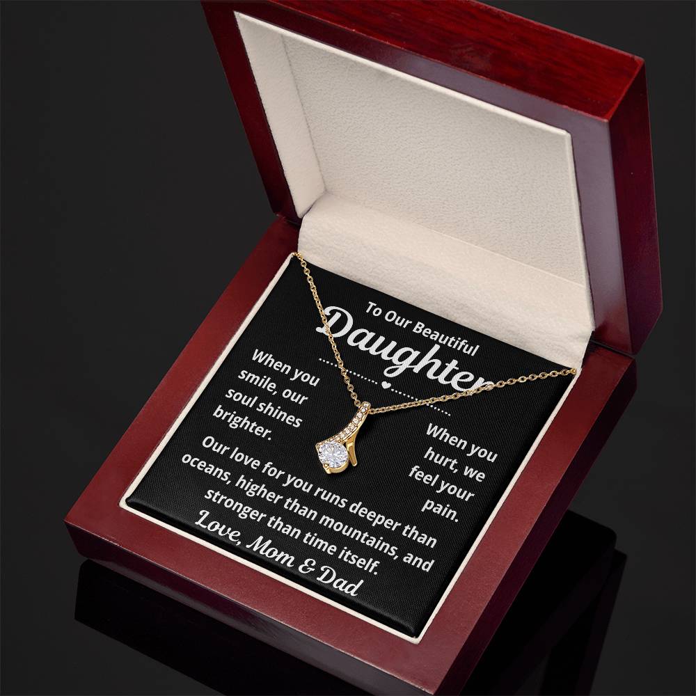 To Daughter from Parents "When You Smile.." Alluring Beauty Necklace