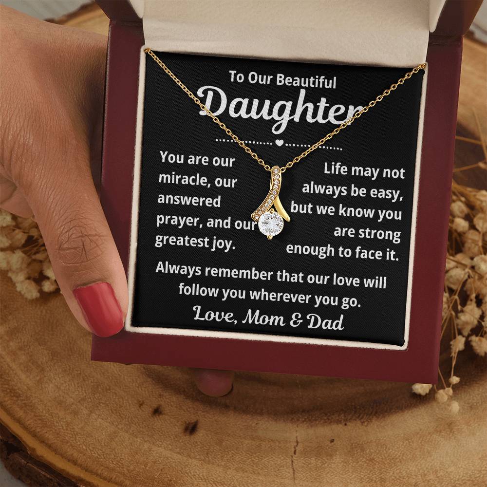 To Our Daughter "You Are Our Miracle.." Alluring Beauty Necklace