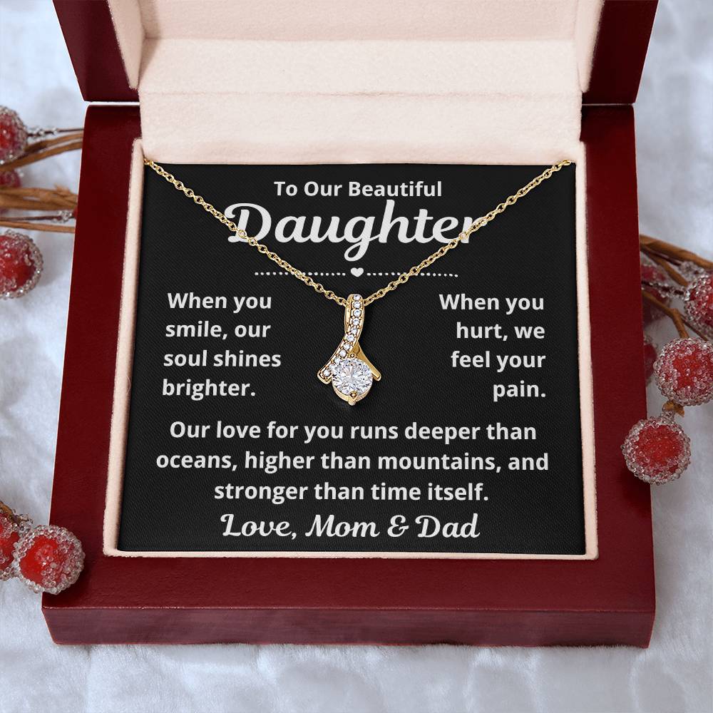 To Our Daughter "When You Smile.." Alluring Beauty Necklace