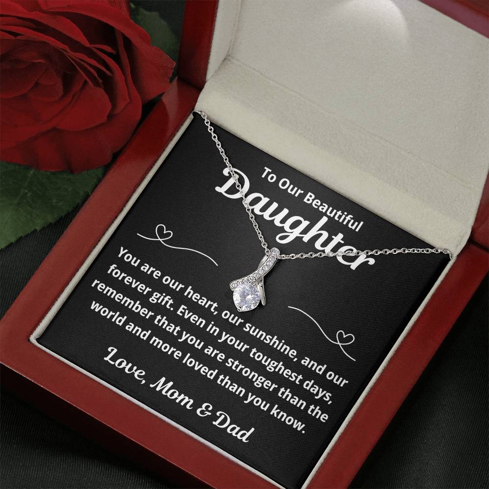 To Our Daughter "You Are Our Heart.." Alluring Beauty Necklace