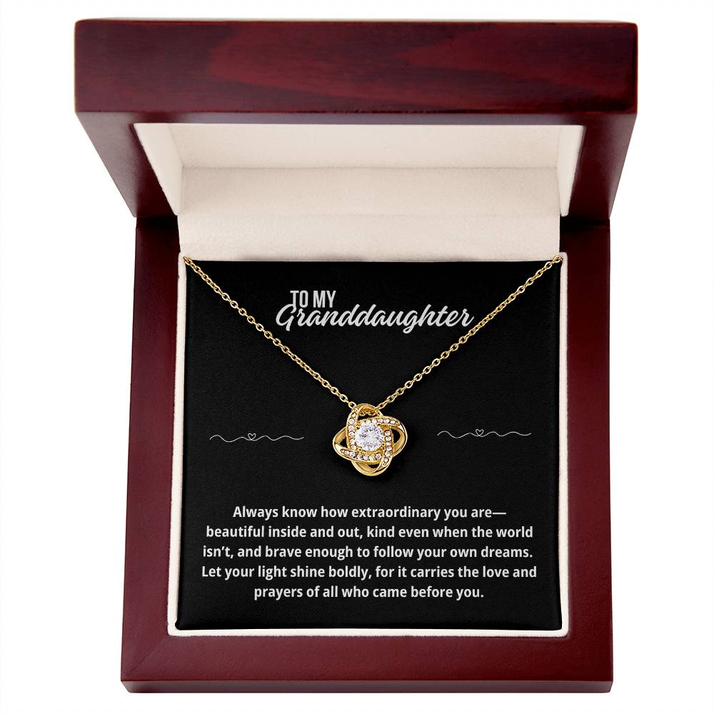 To My Granddaughter Love Knot Necklace | “Always Know How Extraordinary You Are”