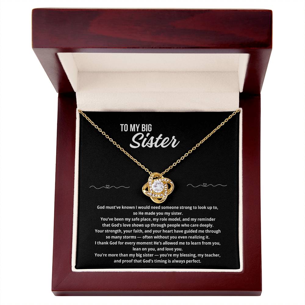 To My Sister "God Must've Known.." Love Knot Necklace