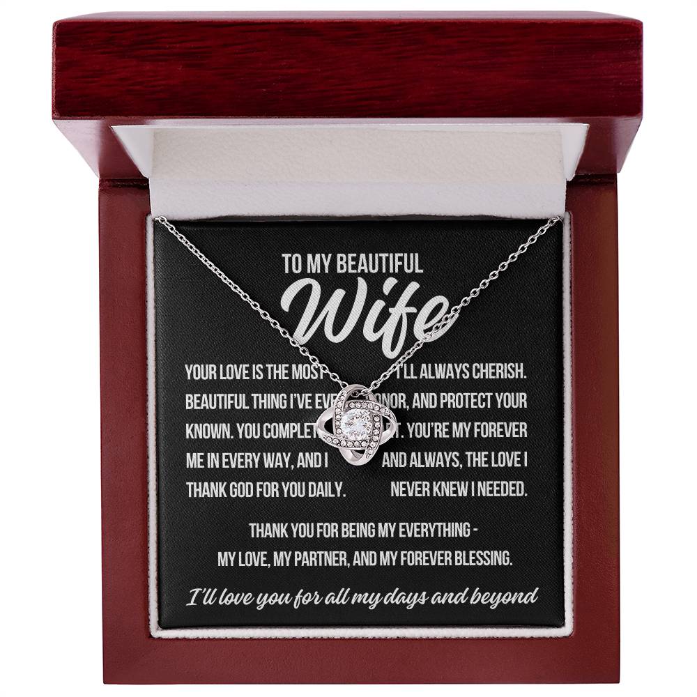 To My Wife "Your Love Is.." Love Knot Necklace (2)