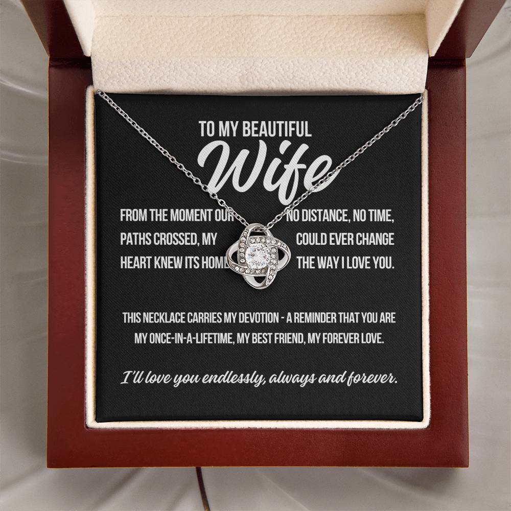 To My Wife "From The Moment.." Love Knot Necklace