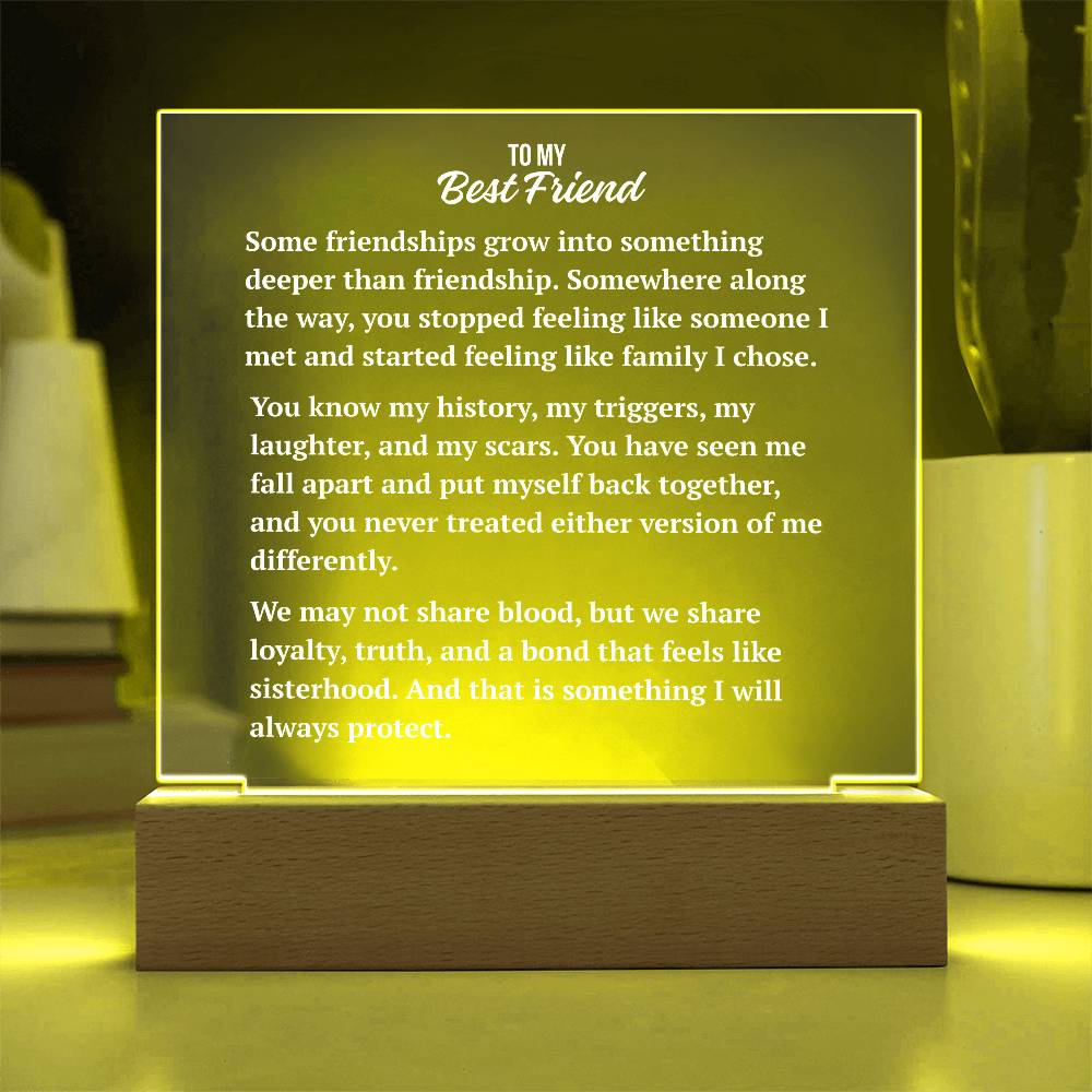 Square Acrylic Plaque | Best Friend Sisterhood Keepsake