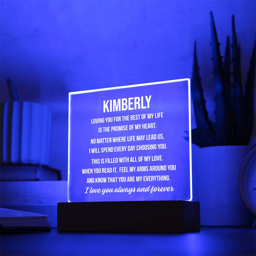 "Loving You..." Personalized Name Lighted Acrylic Plaque