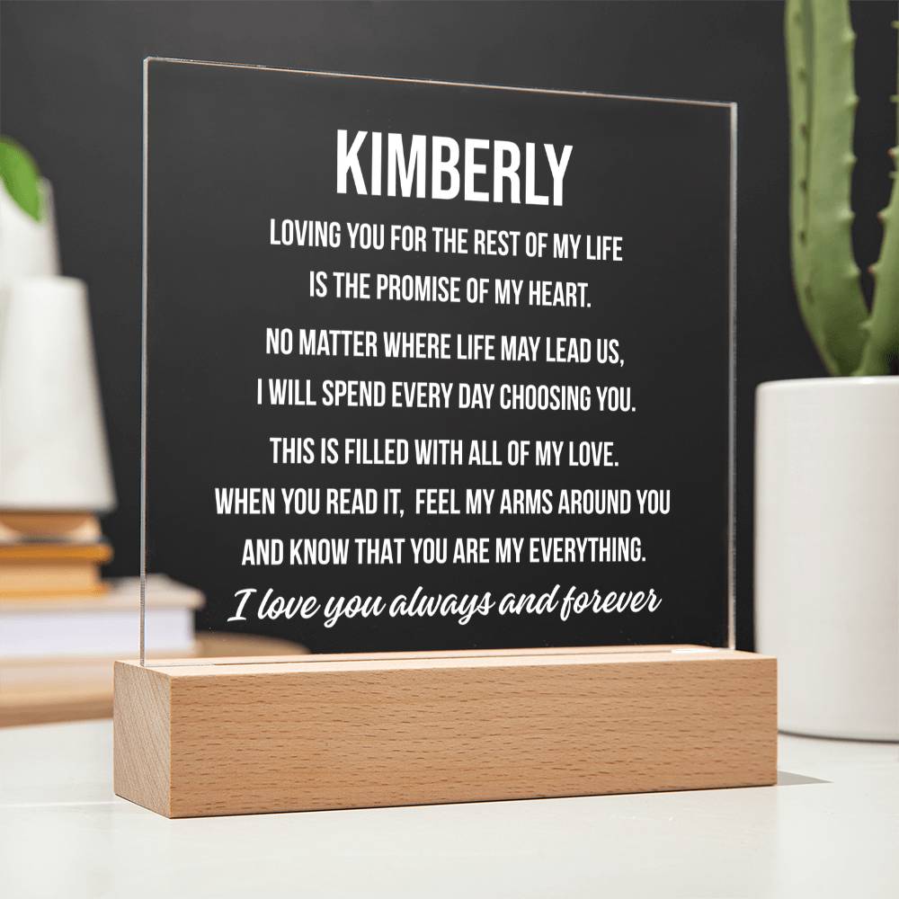"Loving You..." Personalized Name Lighted Acrylic Plaque