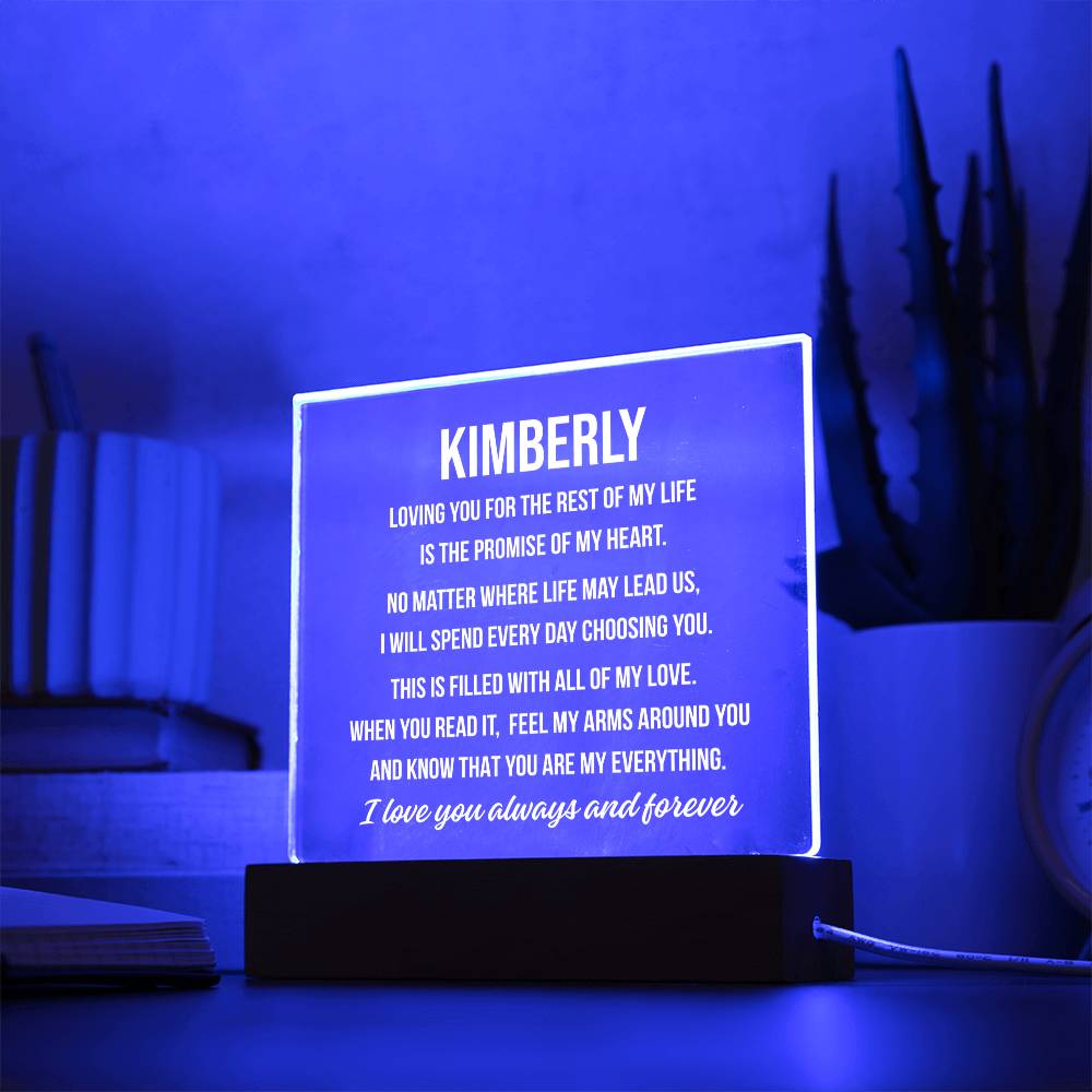 "Loving You..." Personalized Name Lighted Acrylic Plaque