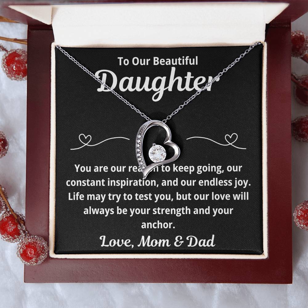 To Our Daughter "You Are Our Reason.." Forever Love Necklace