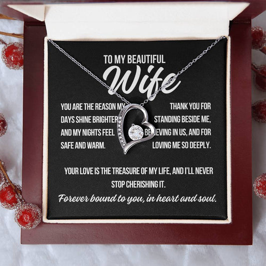 To My Wife "You Are the Reason.." Forever Love Necklace