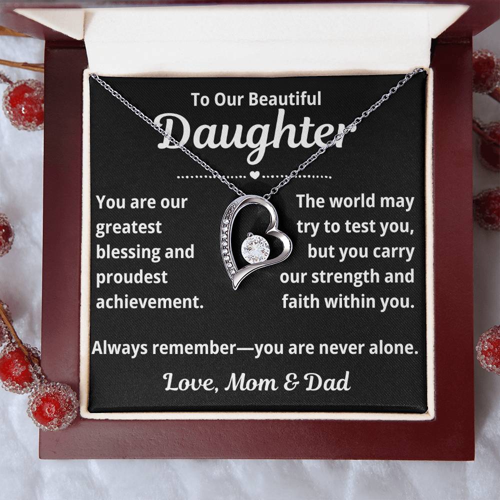 To Our Daughter "You Are Our Greatest Blessing.." Forever Love Necklace