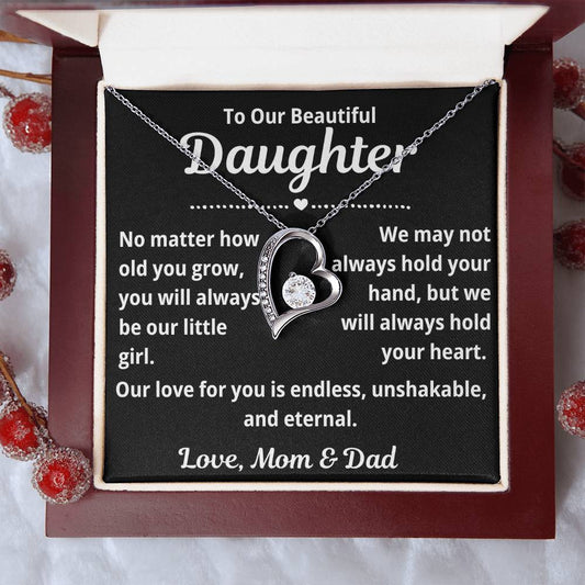 To Our Daughter "No Matter How Old You Grow.." Forever Love Necklace