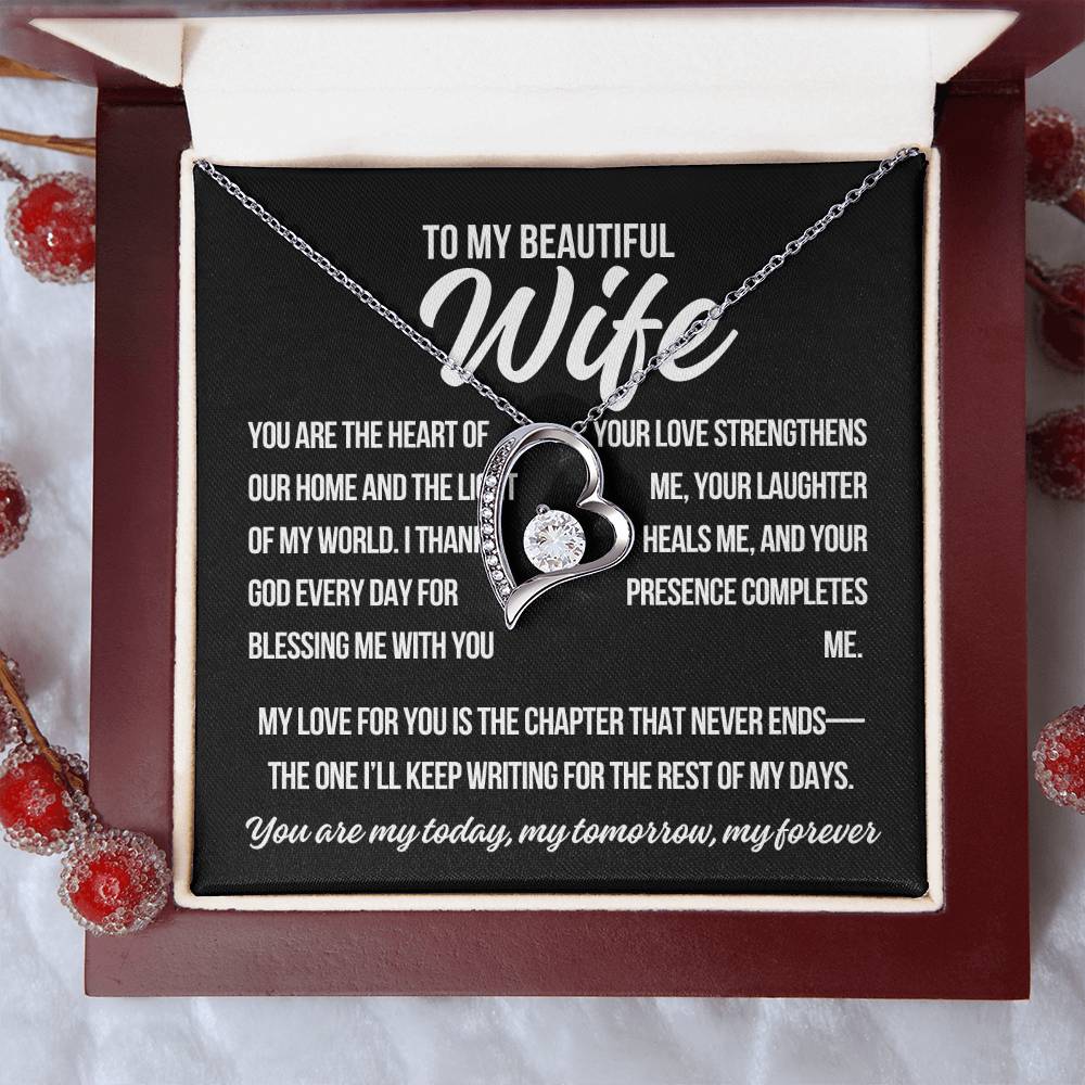 To My Wife "You Are The Heart.." Forever Love Necklace
