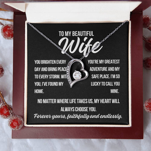 To My Wife "You Brighten Every Day.." Forever Love Necklace