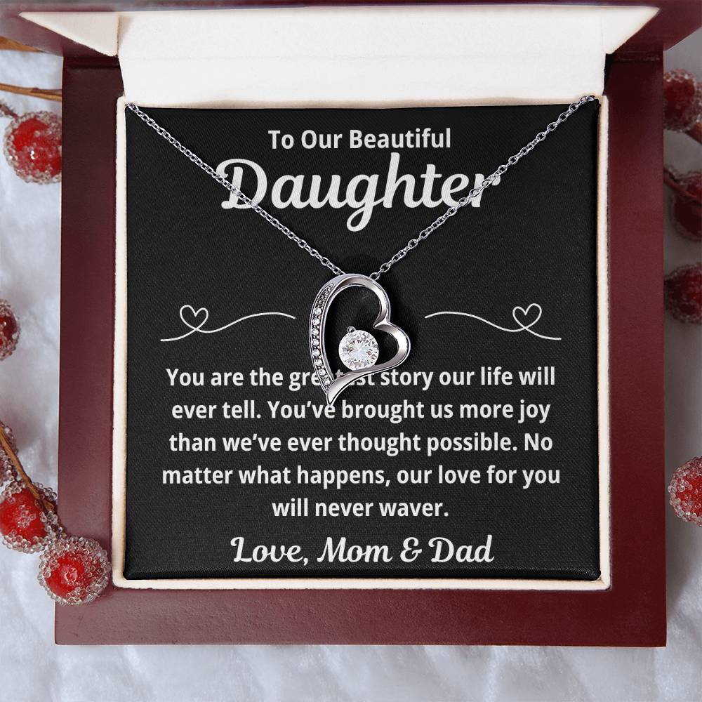 To Our Daughter "You Are The Greatest Story.." Forever Love Necklace