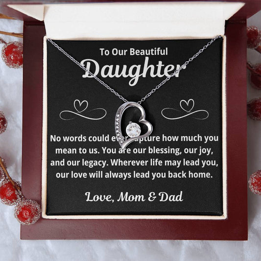 To Our Daughter "No Words Could Ever Capture.." Forever Love Necklace