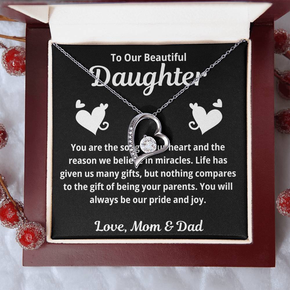 To Our Daughter "You Are The Song in Our Heart.." Forever Love Necklace