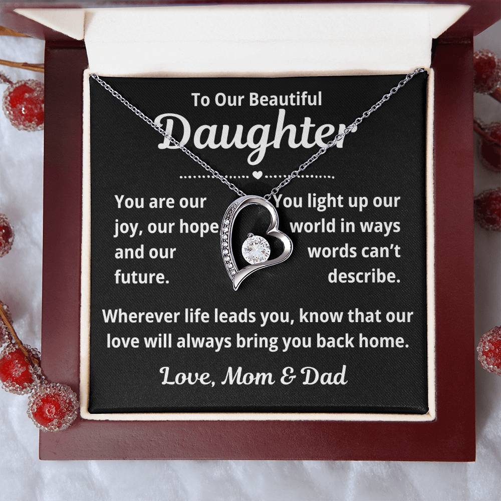 To Our Daughter "You Are Our Joy.." Forever Love Necklace