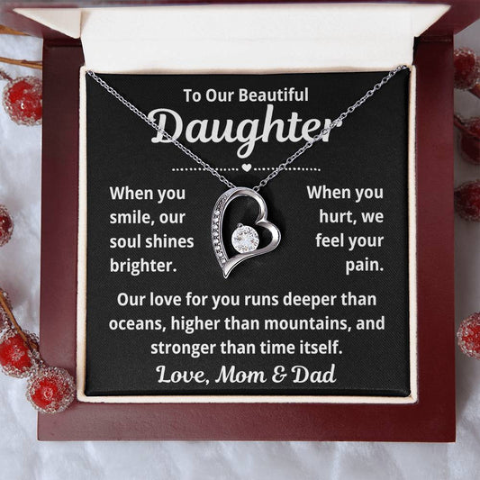 To Our Daughter "When You Smile.." Forever Love Necklace