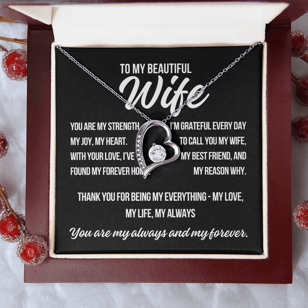 To My Wife "You Are My Strength.." Forever Love Necklace