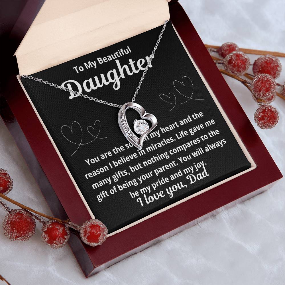 To Daughter From Dad "You Are The Song in My Heart.." Forever Love Necklace