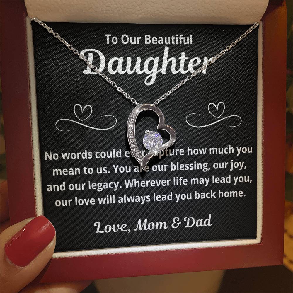 To Our Daughter "No Words Could Ever Capture.." Forever Love Necklace