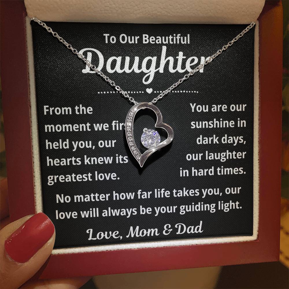 To Our Daughter "From The Moment We First Held You.." Forever Love Necklace