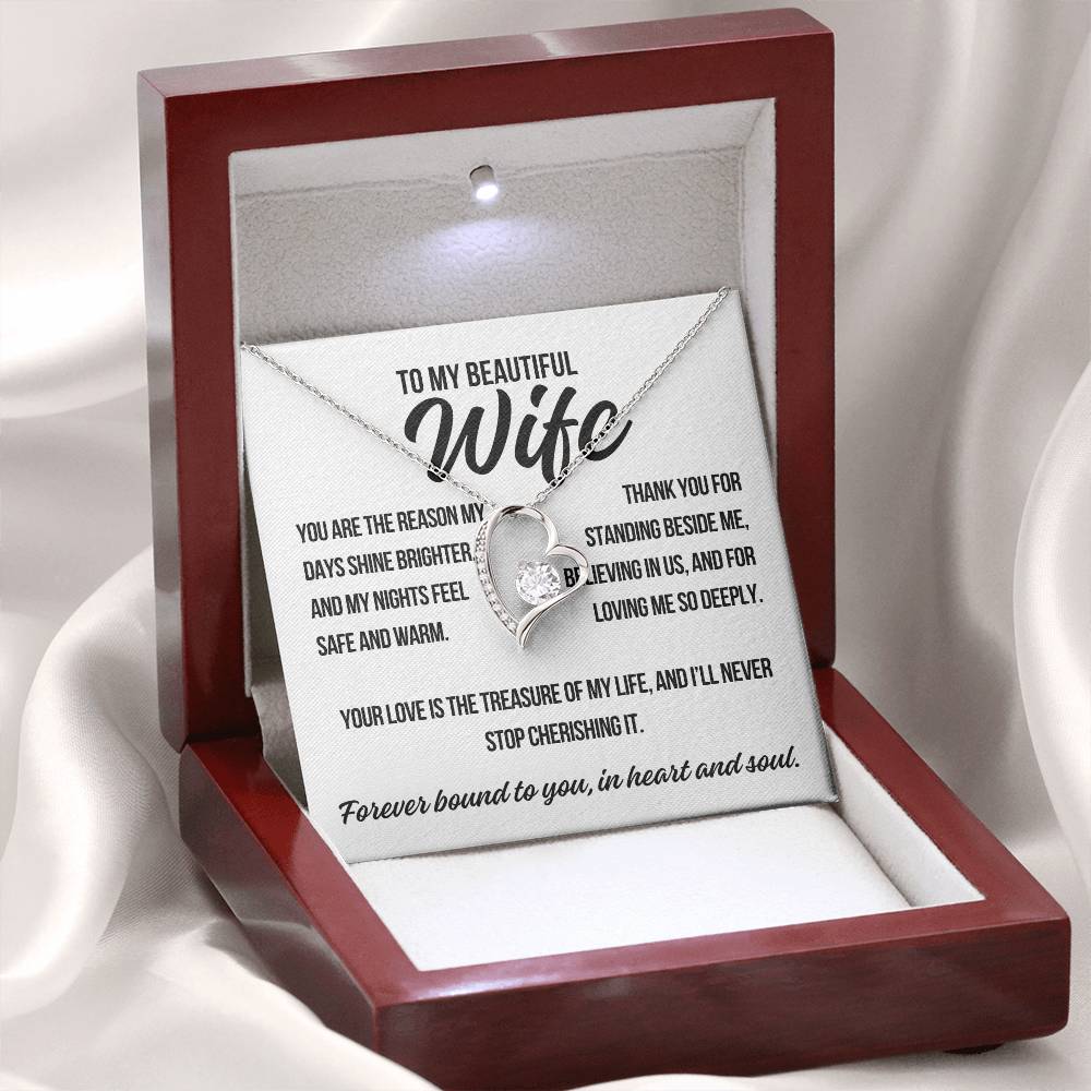 To My Beautiful Wife. "You Are The Reason.."  Forever Love Necklace