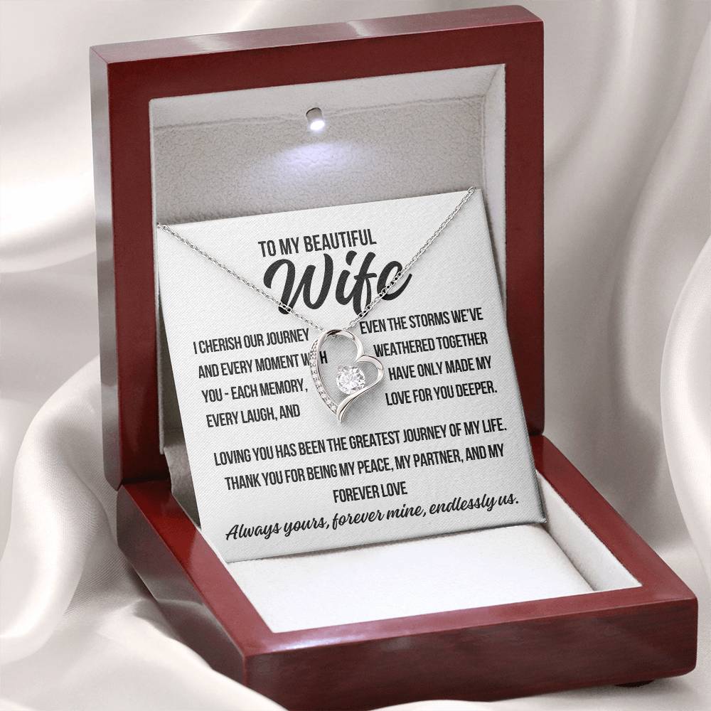 To My Beautiful Wife. "I Cherish Our Journey.."  Forever Love Necklace