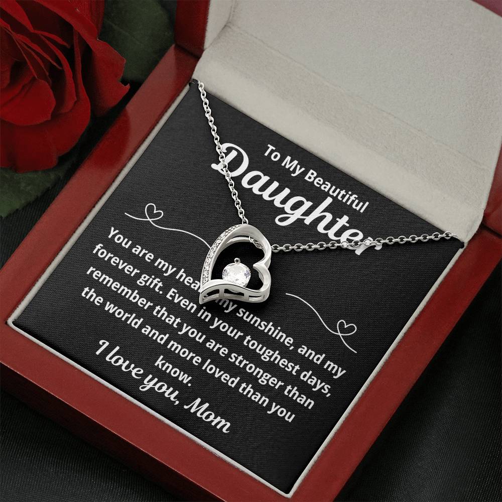 To Daughter From Mom " You Are My Heart.." Forever Love Necklace
