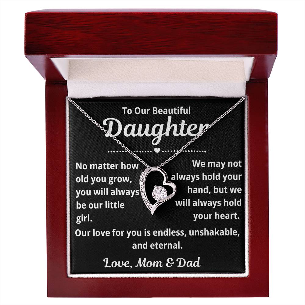 To Our Daughter "No Matter How Old You Grow.." Forever Love Necklace