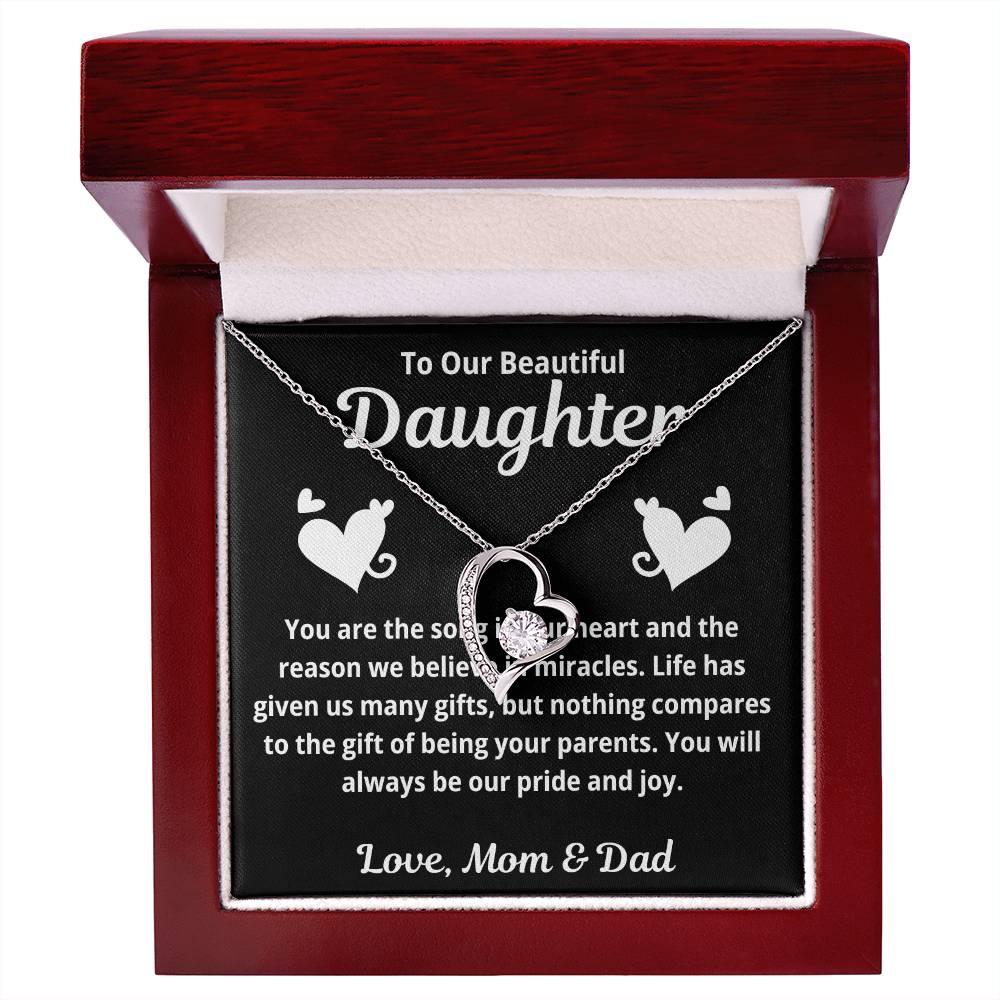 To Our Daughter "You Are The Song in Our Heart.." Forever Love Necklace