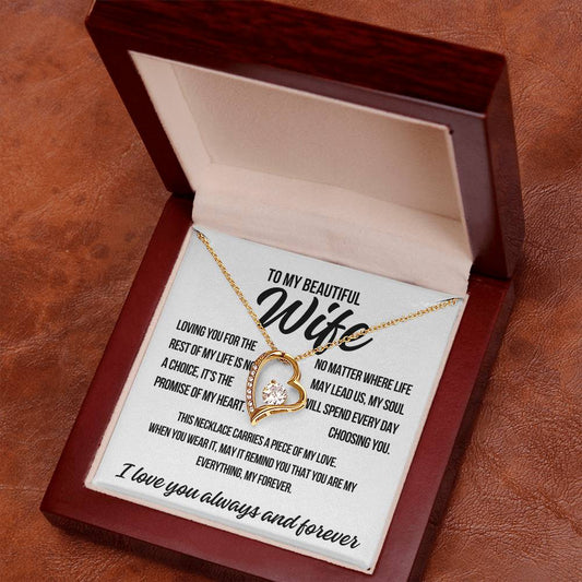 To My Beautiful Wife. "Loving You For the Rest of My Life.."  Forever Love Necklace