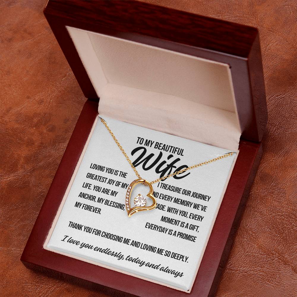 To My Beautiful Wife. "Loving You is the Greatest.."  Forever Love Necklace