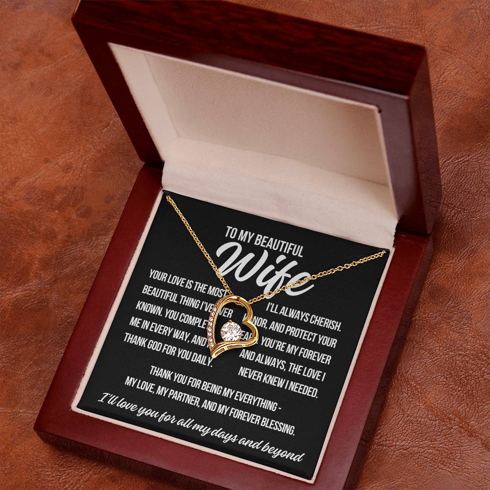 To My Wife "Your Love Is.." Forever Love Necklace