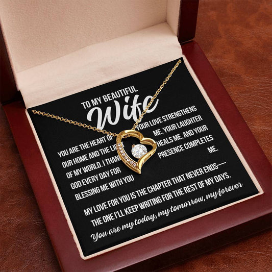 To My Wife "You Are The Heart.." Forever Love Necklace