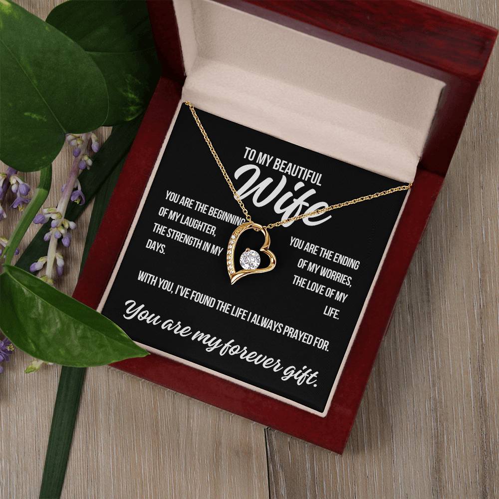 To My Wife "You Are the Beginning..." Forever Love Necklace