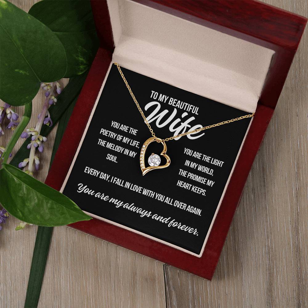 To My Wife "You Are The Poetry.." Forever Love Necklace