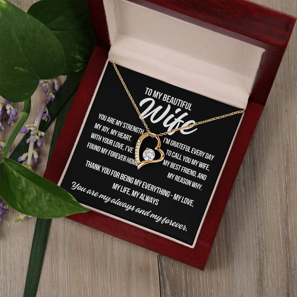 To My Wife "You Are My Strength.." Forever Love Necklace