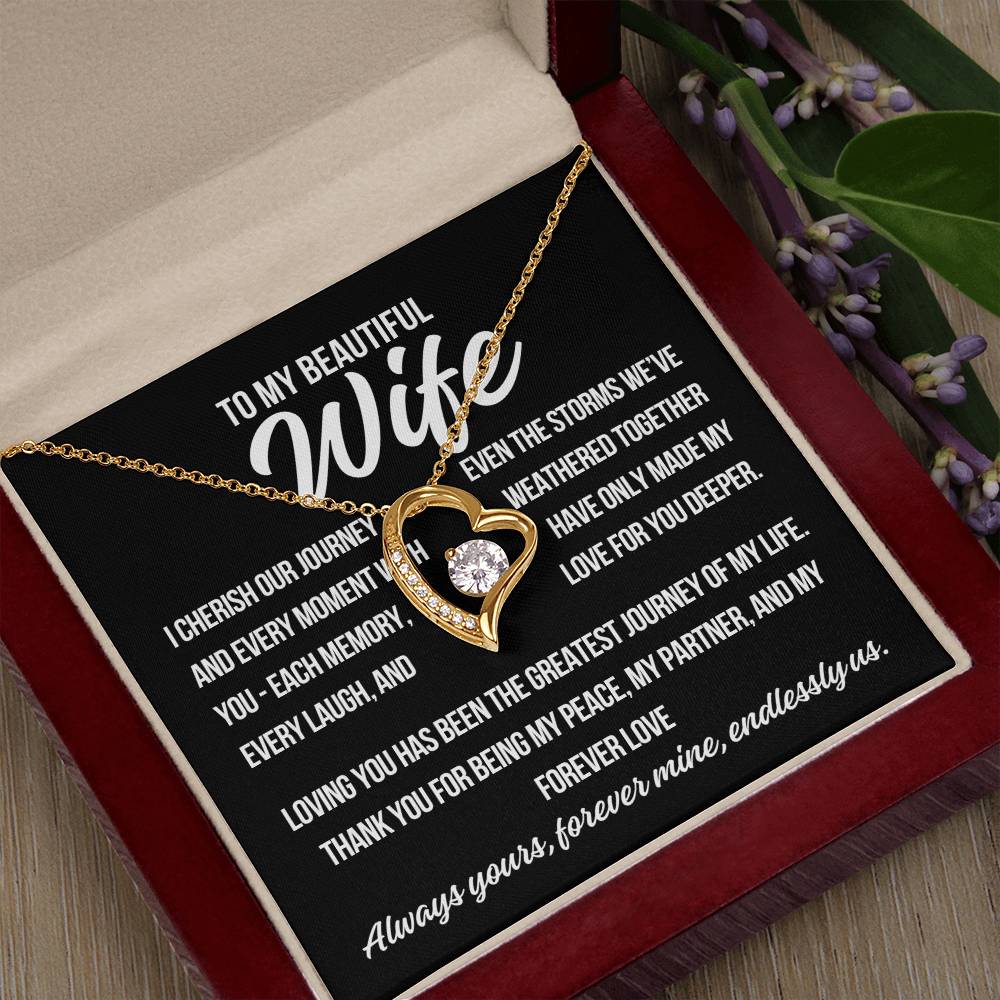 To My Wife "I Cherish Our Journey.." Forever Love Necklace