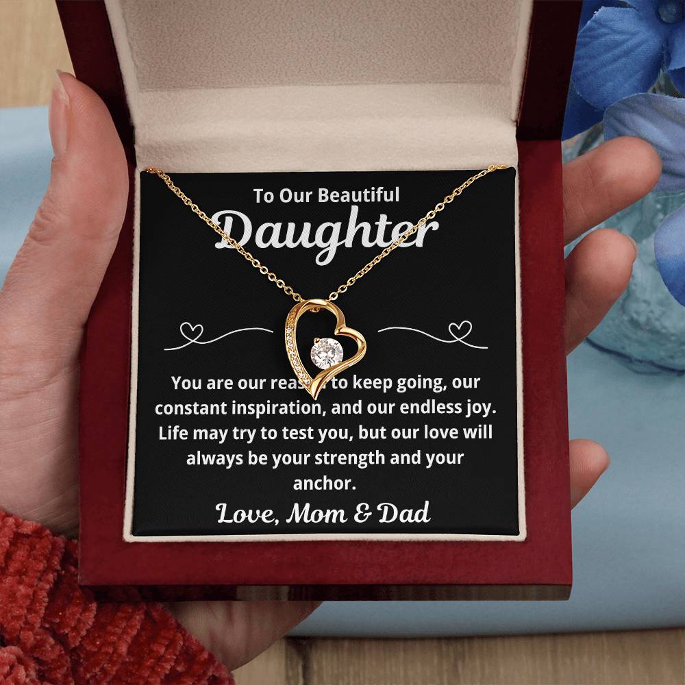 To Our Daughter "You Are Our Reason.." Forever Love Necklace