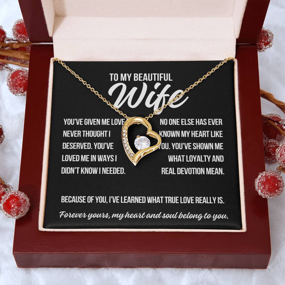 To My Wife "You've Given Me Love.." Forever Love Necklace