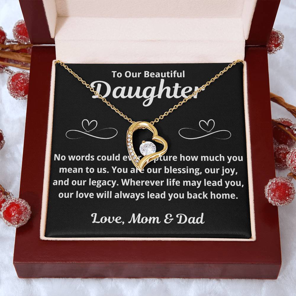 To Our Daughter "No Words Could Ever Capture.." Forever Love Necklace