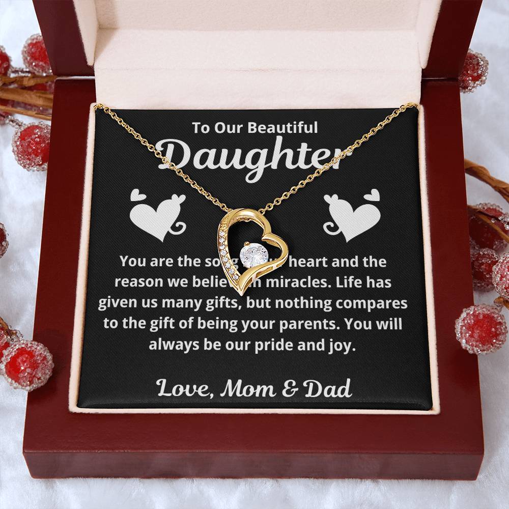 To Our Daughter "You Are The Song in Our Heart.." Forever Love Necklace