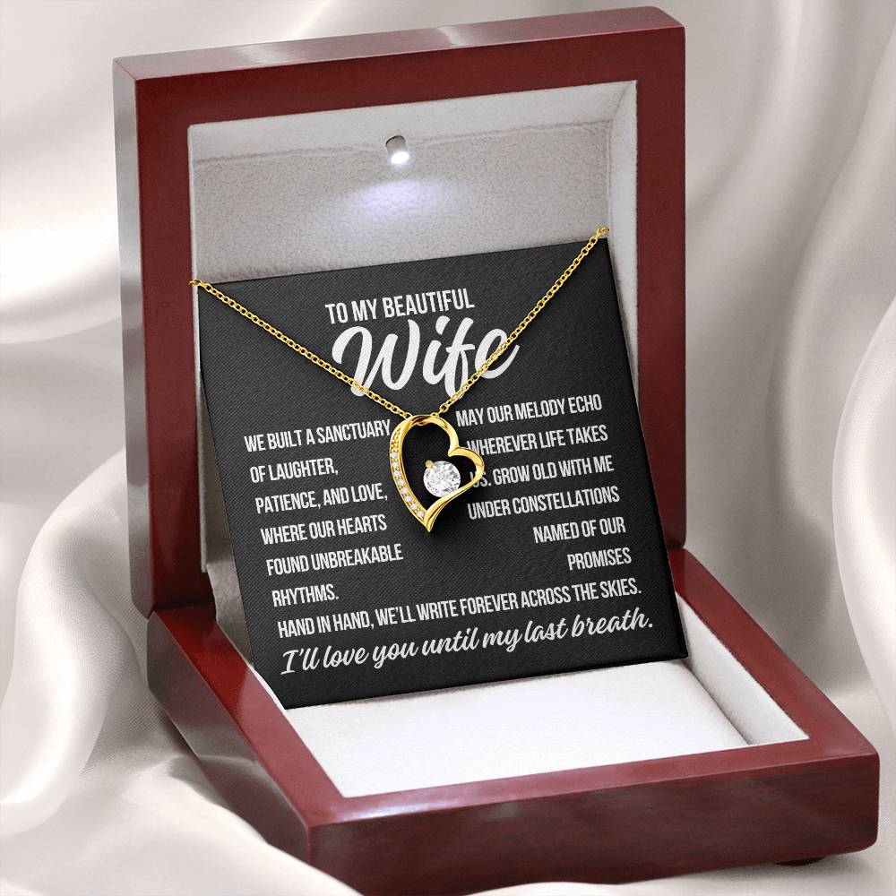 To My Wife "We Built a Sanctuary.." Forever Love Necklace