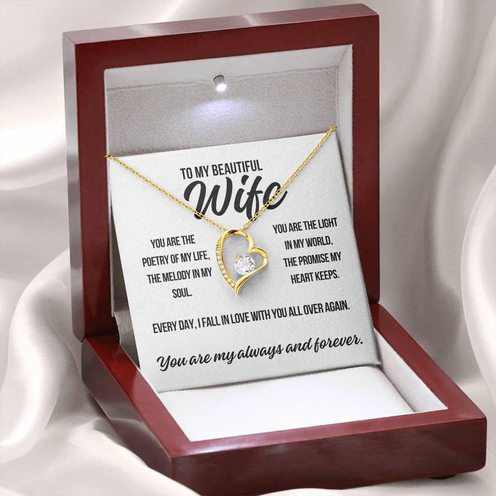 To My Beautiful Wife. "You Are the Poetry.."  Forever Love Necklace